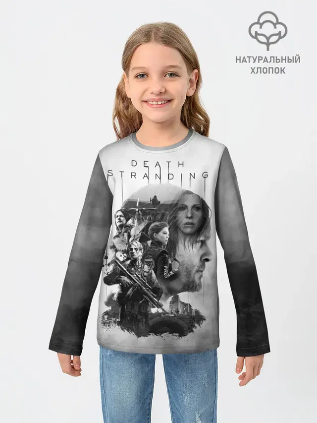 Детский лонгслив с принтом «Death Stranding»