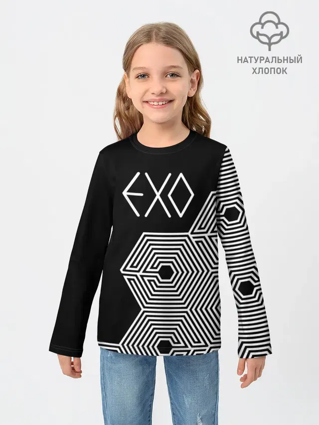 Детский лонгслив с принтом «Exo»