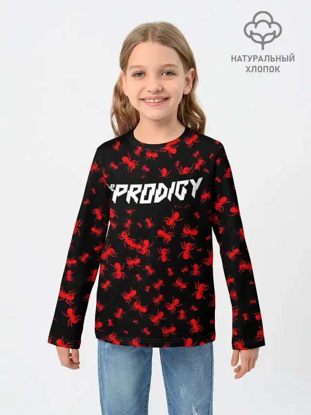 Детский лонгслив с принтом «Prodigy — The Prodigy + Спина»