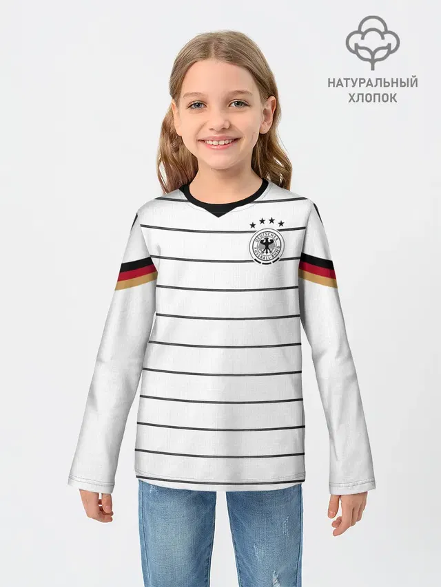 Детский лонгслив с принтом «Сборная Германии — Germany home 2020 EURO»