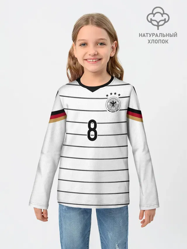 Детский лонгслив с принтом «Сборная Германии — Kross home EURO 2020»