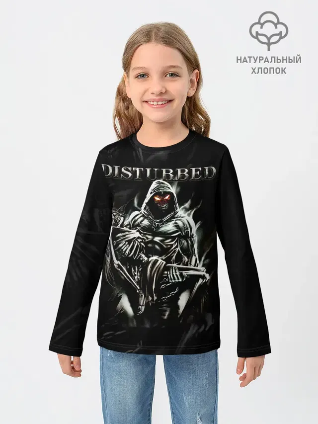 Детский лонгслив с принтом «Disturbed»