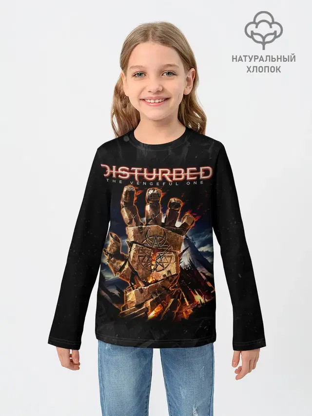Детский лонгслив с принтом «Disturbed»