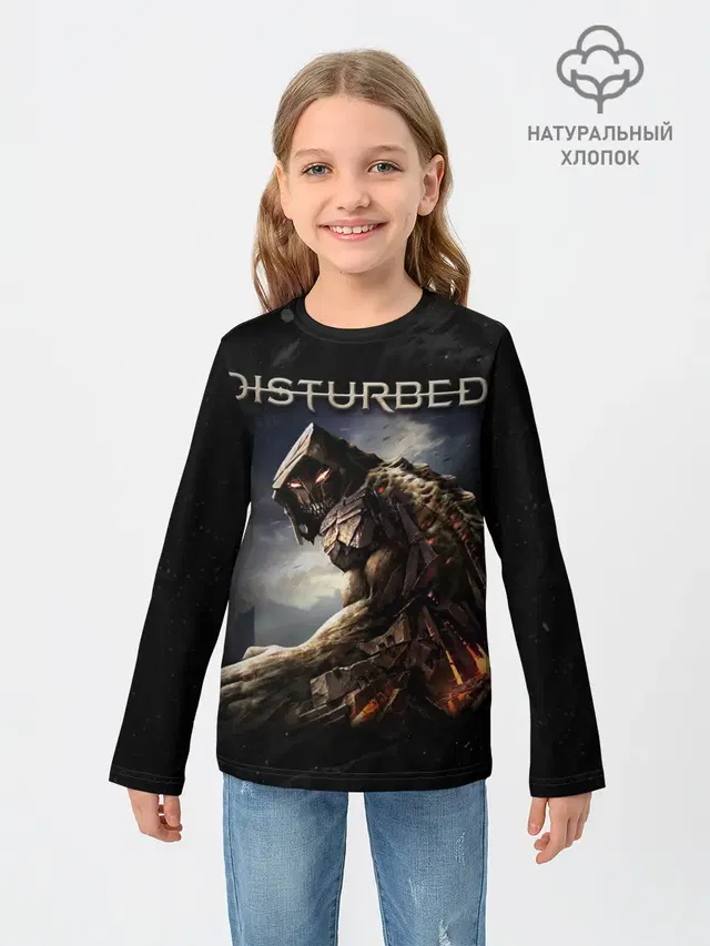 Детский лонгслив с принтом «Disturbed»