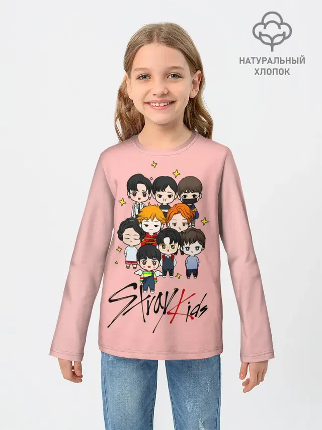 Детский лонгслив с принтом «Stray Kids»