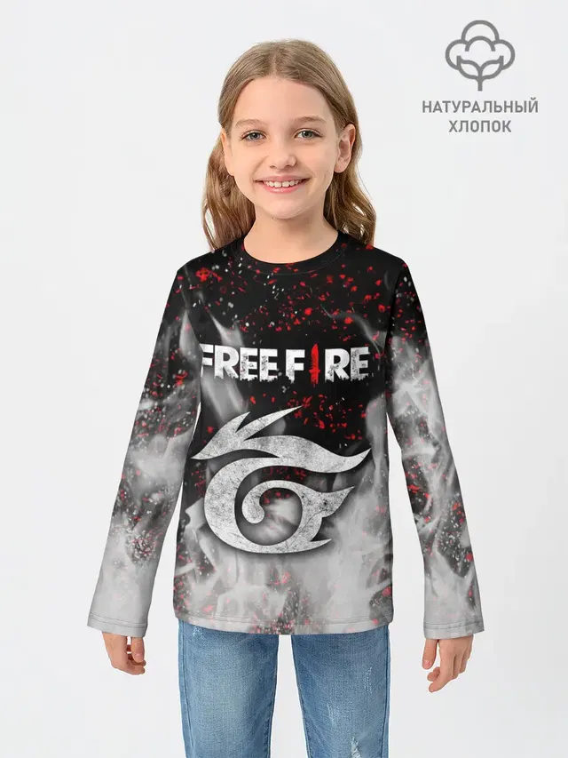 Детский лонгслив с принтом «Garena Free Fire»