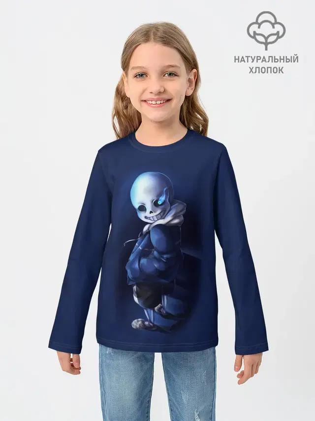 Детский лонгслив с принтом «Skeleton»