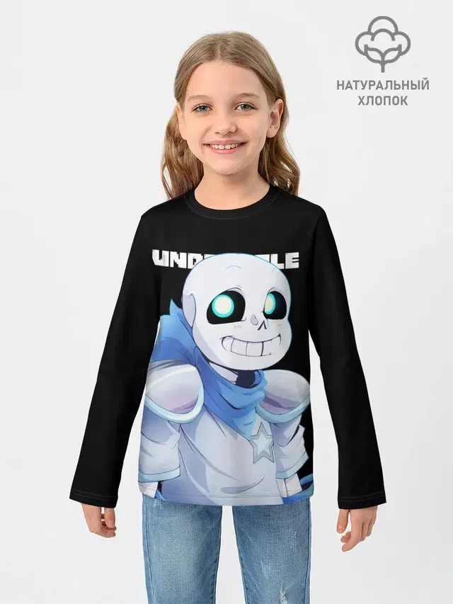 Детский лонгслив с принтом «Skeleton»