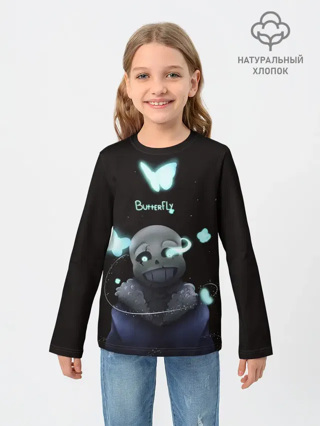 Детский лонгслив с принтом «Butterfly»