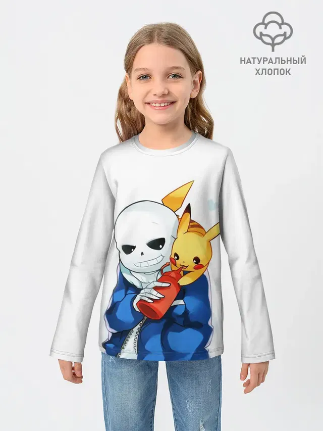 Детский лонгслив с принтом «Pikachu»