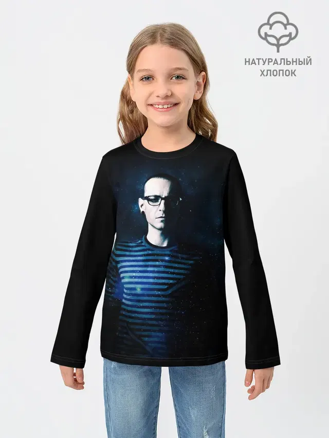 Детский лонгслив с принтом «Linkin Park Chester Bennington»