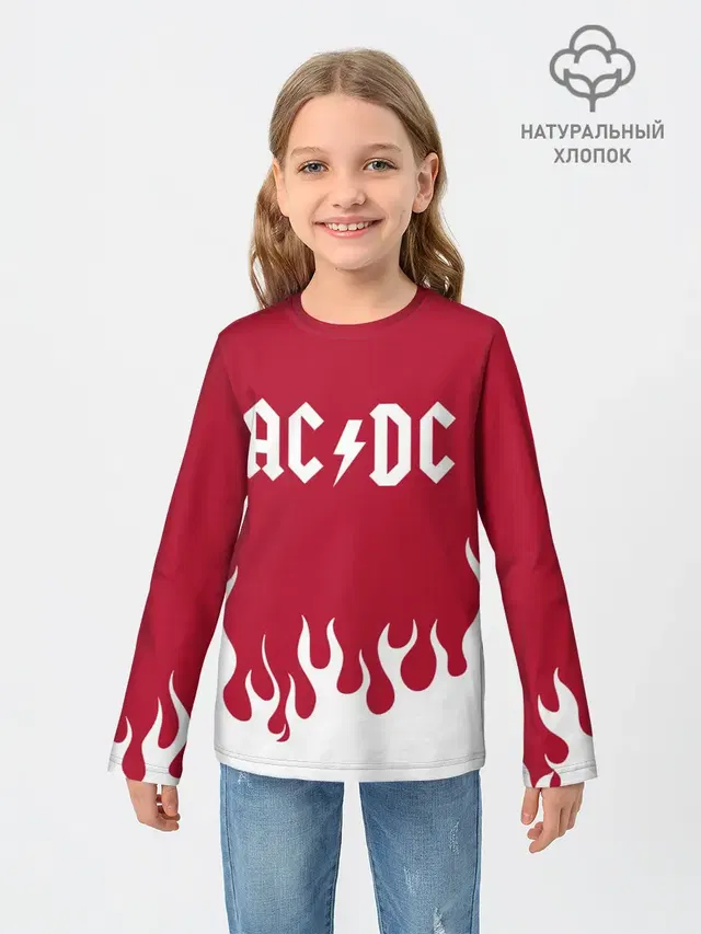 Детский лонгслив с принтом «AC/DC»