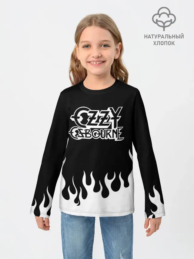 Детский лонгслив с принтом «Ozzy Osbourne»