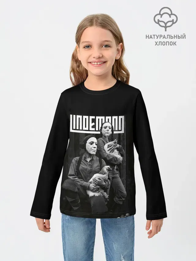 Детский лонгслив с принтом «Rammstein — Lindemann»