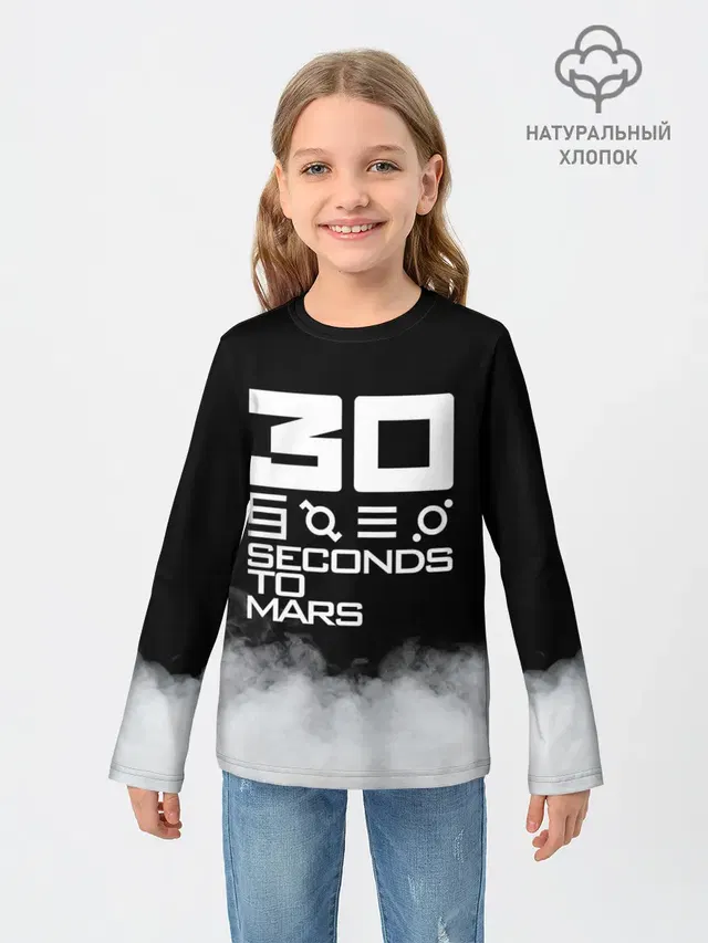 Детский лонгслив с принтом «30 Seconds to Mars»