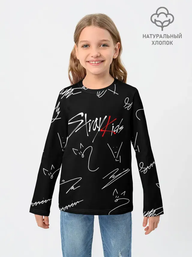 Детский лонгслив с принтом «Stray Kids»