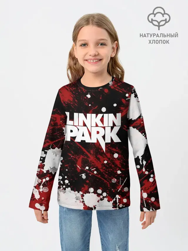 Детский лонгслив с принтом «Linkin Park logo»