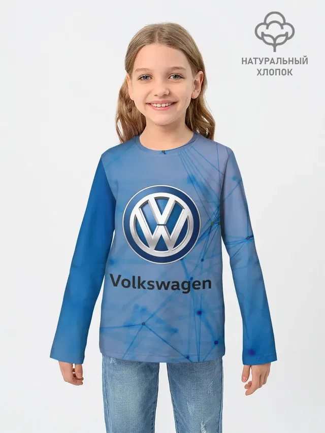 Детский лонгслив с принтом «Volkswagen — Фольцваген»