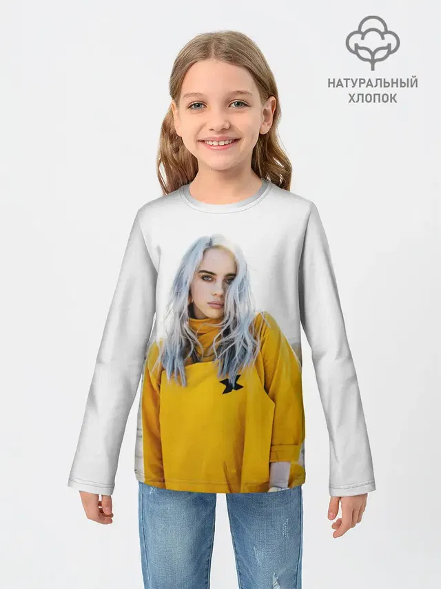 Детский лонгслив с принтом «Billie Eilish»