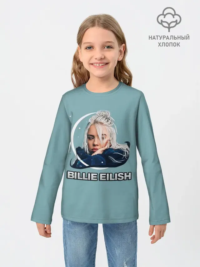Детский лонгслив с принтом «Billie Eilish»