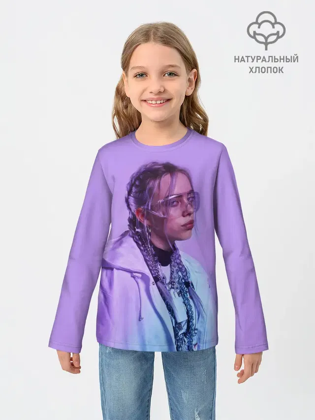 Детский лонгслив с принтом «Billie Eilish»