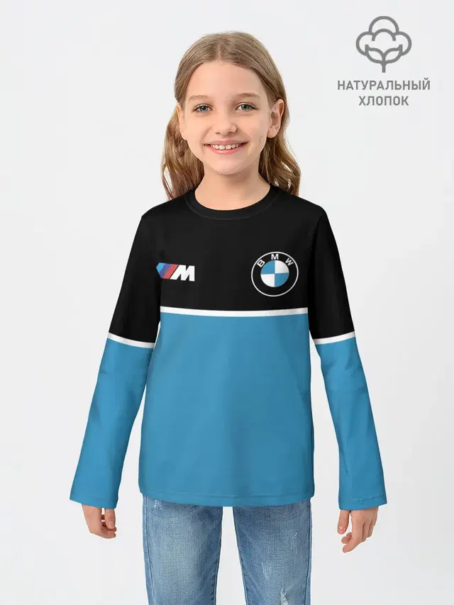 Детский лонгслив с принтом «BMW»