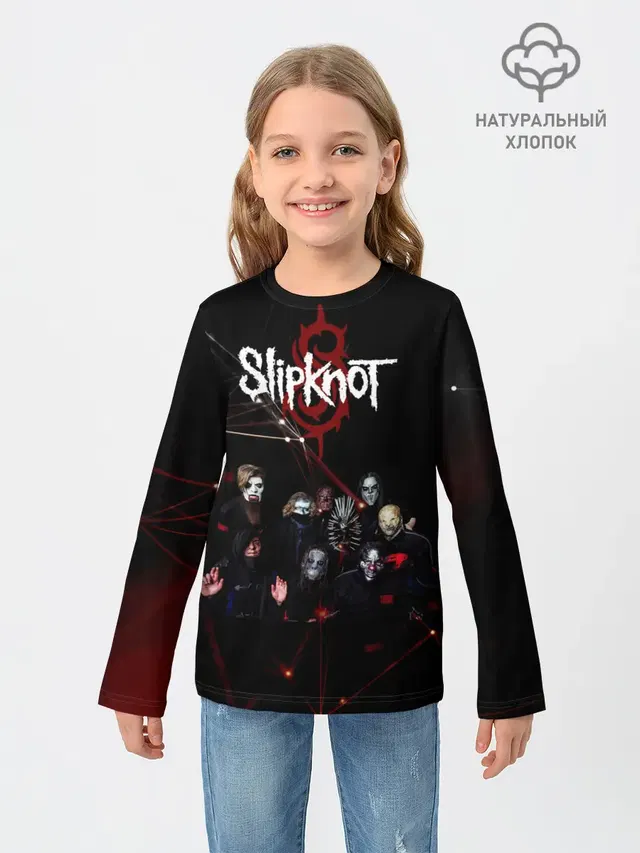 Детский лонгслив с принтом «Slipknot»
