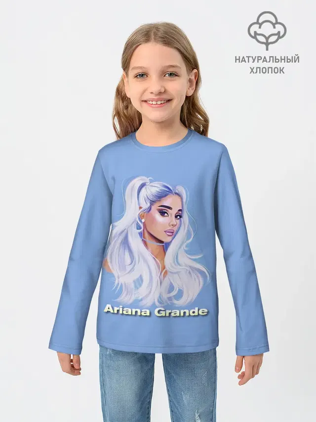 Детский лонгслив с принтом «Ариана Гранде — Ariana Grande»