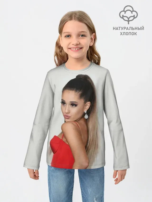 Детский лонгслив с принтом «Ариана Гранде — Ariana Grande»