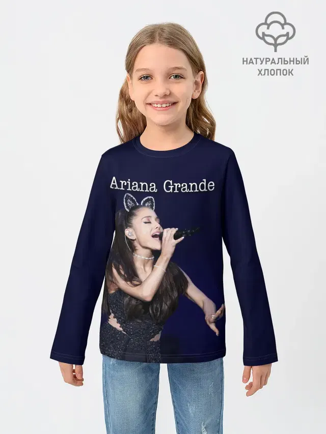 Детский лонгслив с принтом «Ариана Гранде — Ariana Grande»