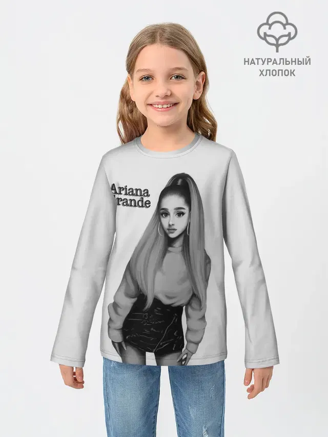 Детский лонгслив с принтом «Ариана Гранде — Ariana Grande»