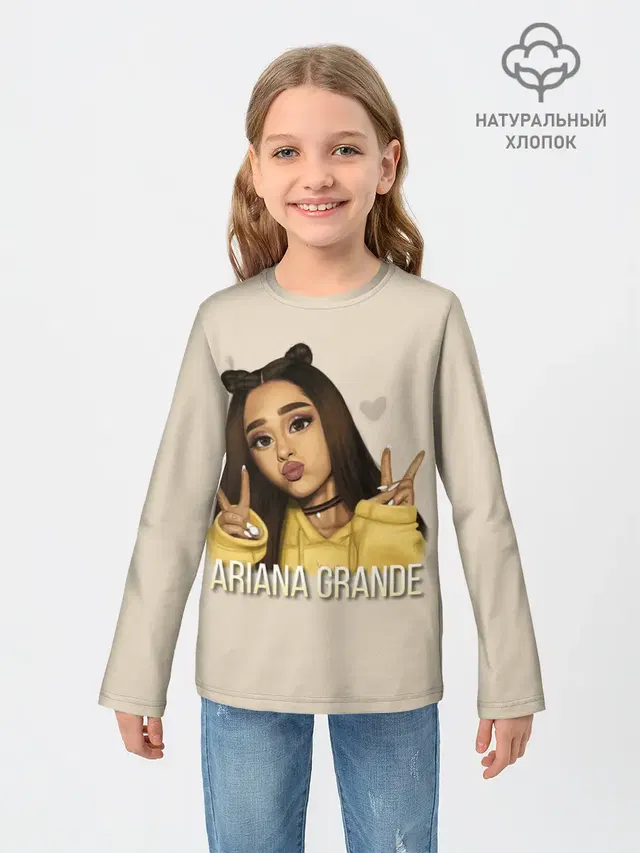 Детский лонгслив с принтом «Ариана Гранде — Ariana Grande»