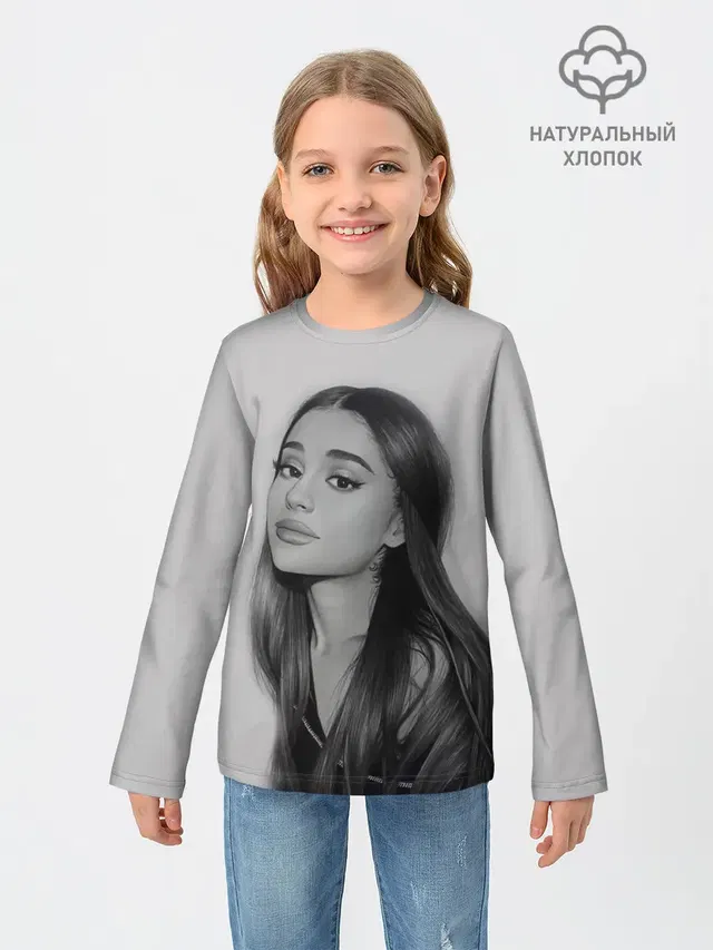 Детский лонгслив с принтом «Ариана Гранде — Ariana Grande»