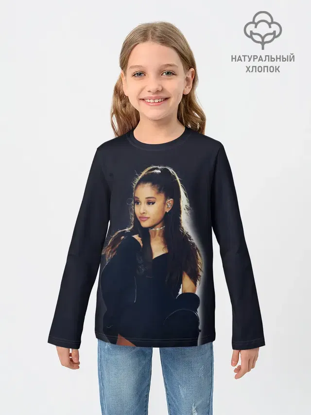 Детский лонгслив с принтом «Ариана Гранде — Ariana Grande»