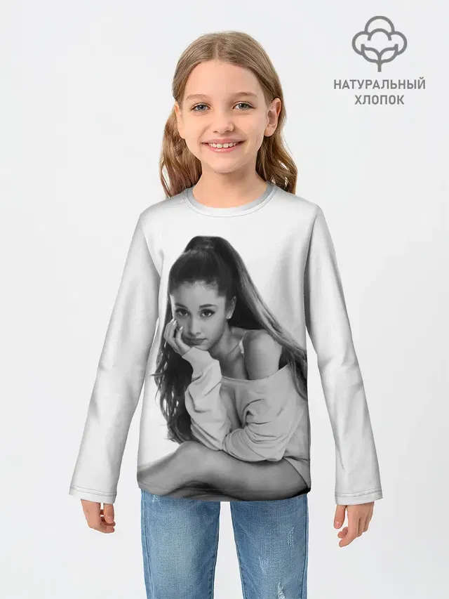 Детский лонгслив с принтом «Ариана Гранде — Ariana Grande»