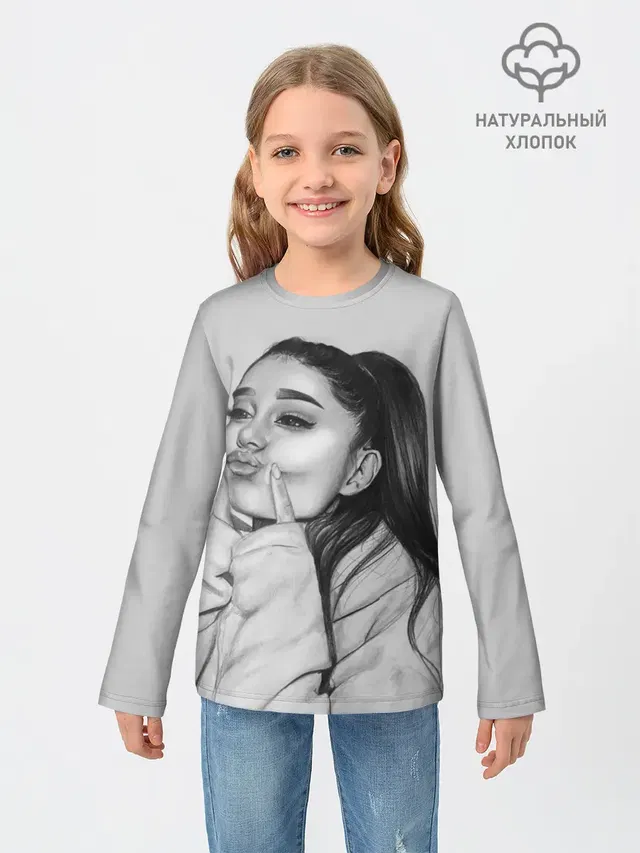 Детский лонгслив с принтом «Ариана Гранде — Ariana Grande»