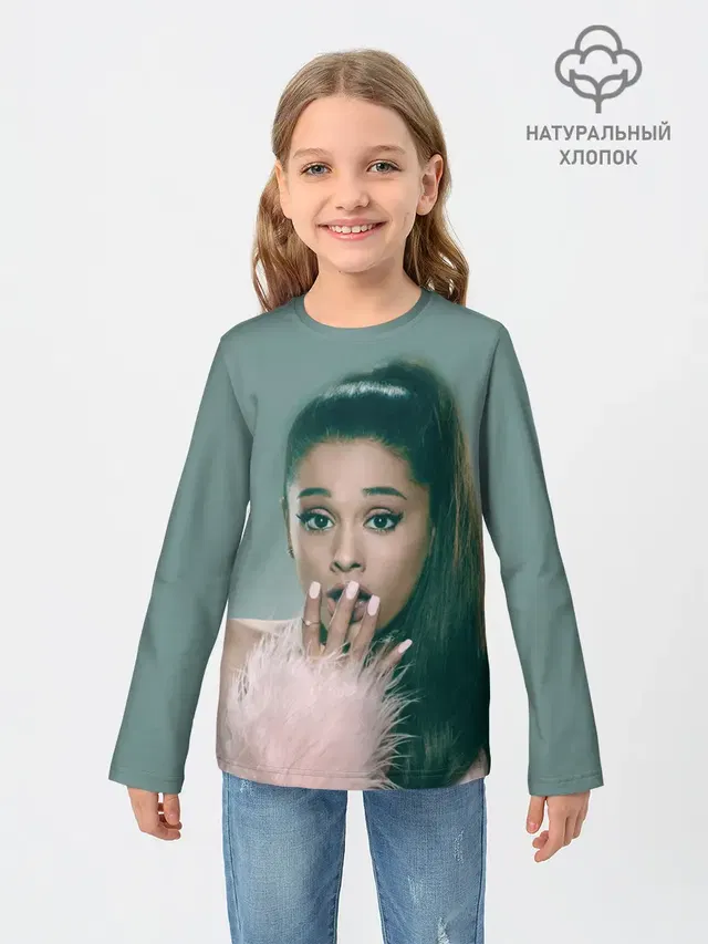 Детский лонгслив с принтом «Ариана Гранде — Ariana Grande»