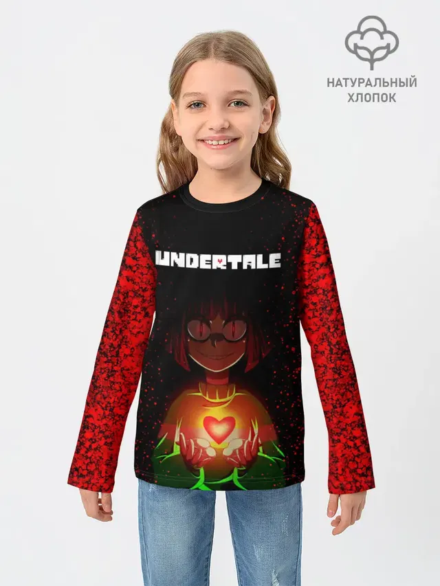 Детский лонгслив с принтом «Soul — UNDERTALE CHARA»