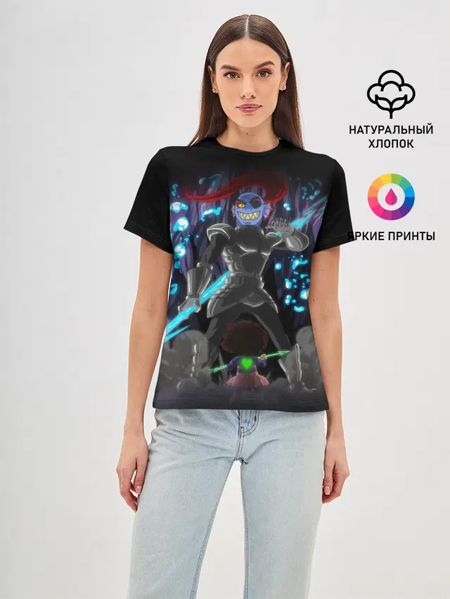 Женская базовая футболка с принтом «Undyne»