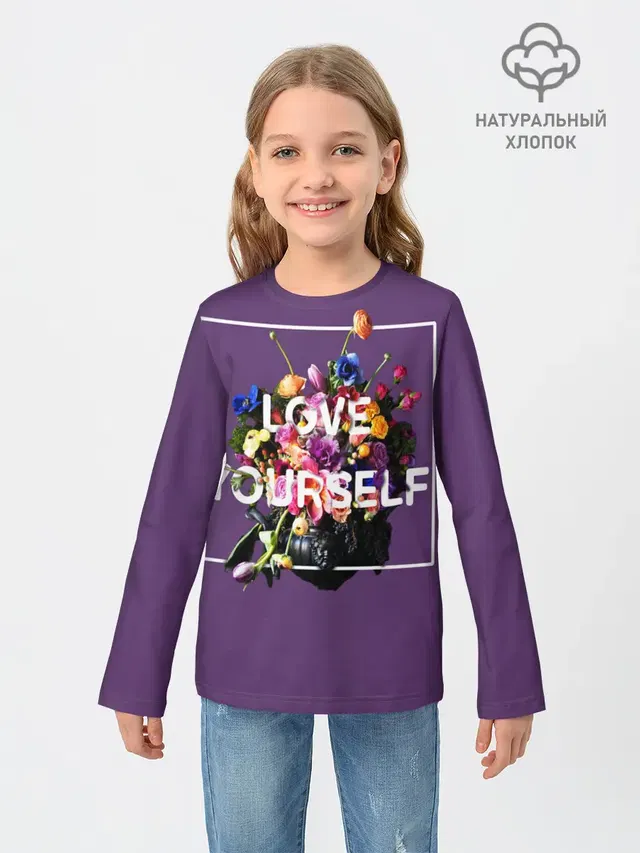Детский лонгслив с принтом «BTS — Love Yourself»