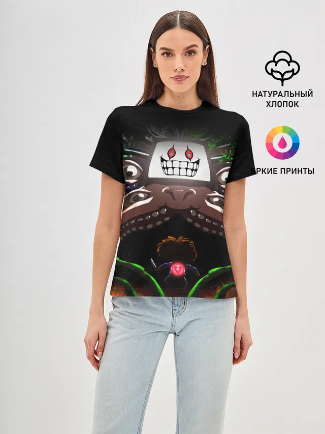 Женская базовая футболка с принтом «Omega Flowey»