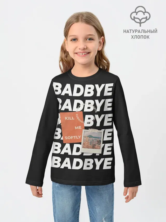 Детский лонгслив с принтом «BTS — Badbye»