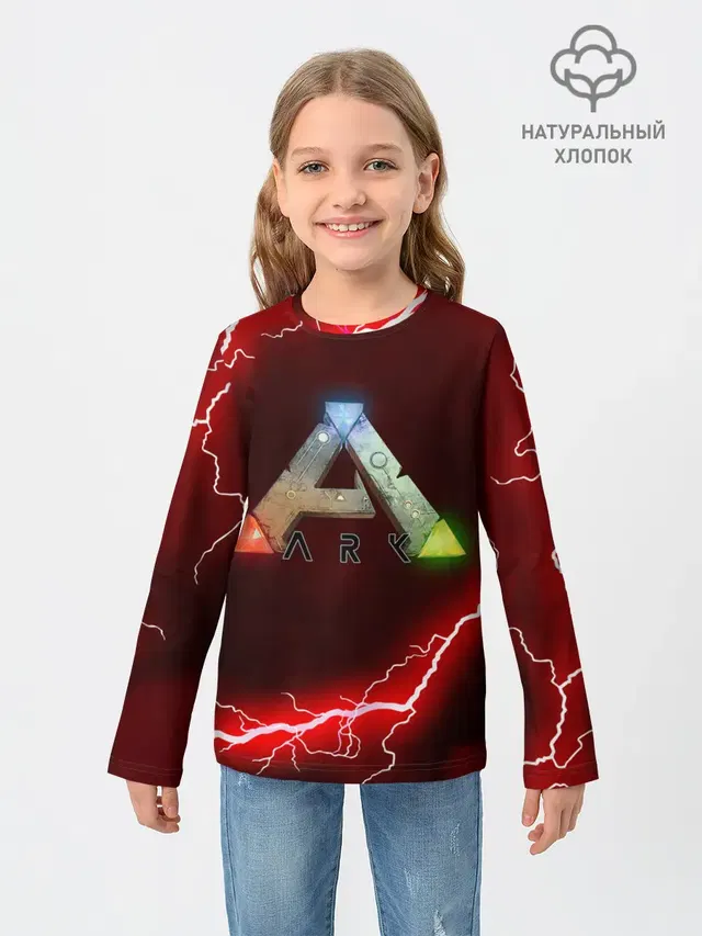 Детский лонгслив с принтом «Lightning bolts»
