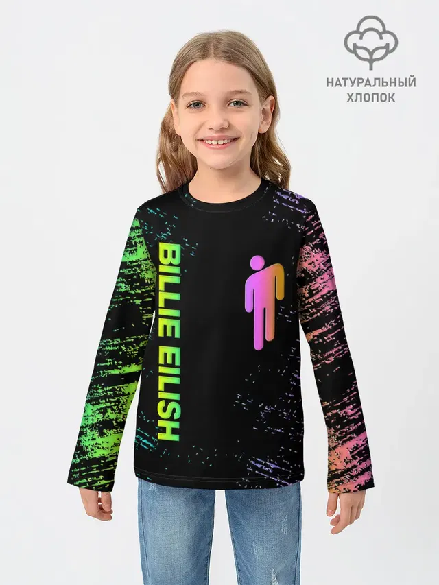 Детский лонгслив с принтом «Billie Eilish»