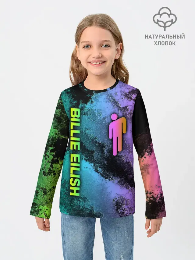 Детский лонгслив с принтом «Billie Eilish»