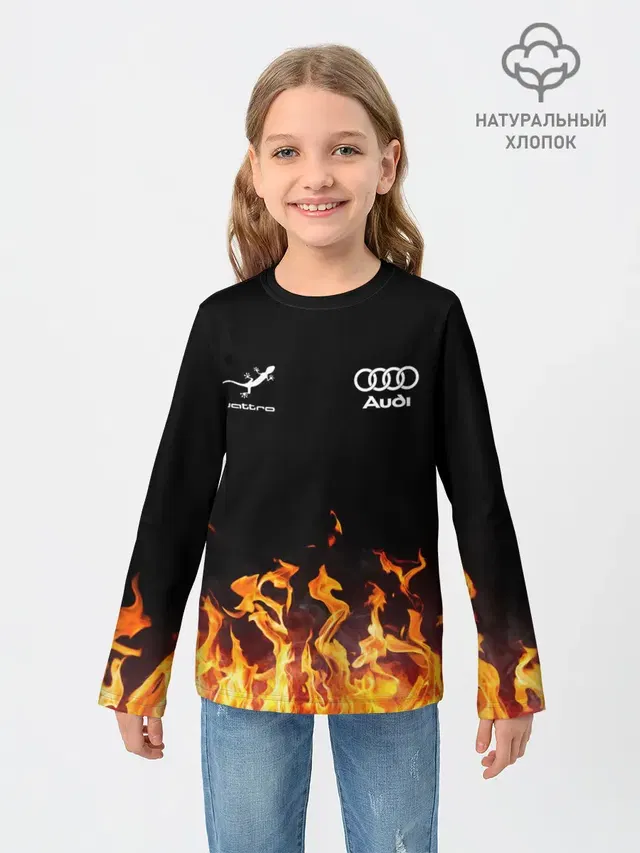Детский лонгслив с принтом «Audi — Audi Ауди»