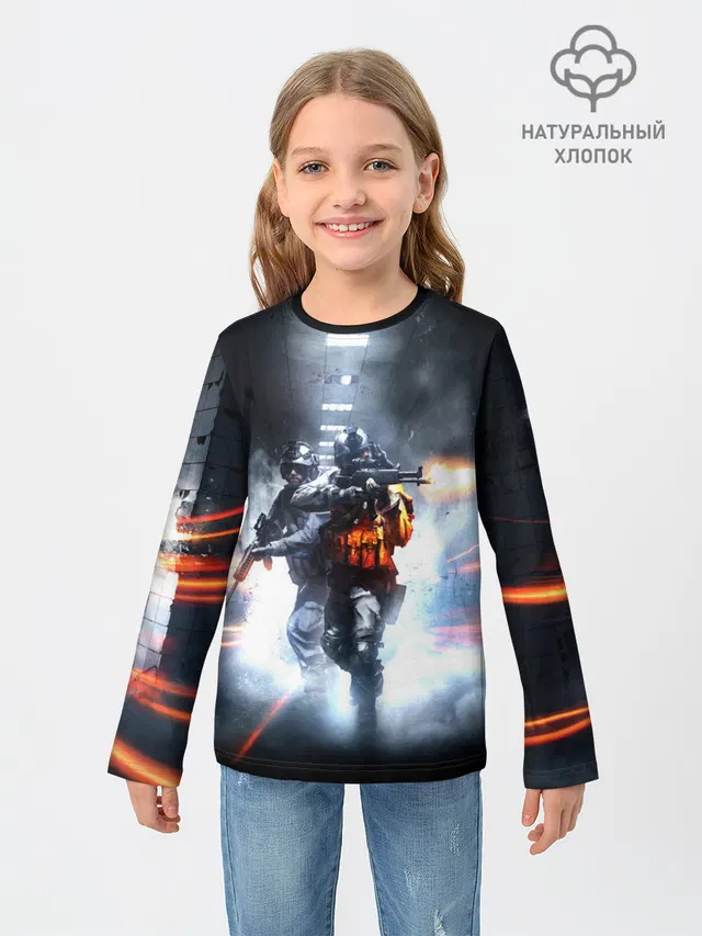 Детский лонгслив с принтом «Battlefield 3»