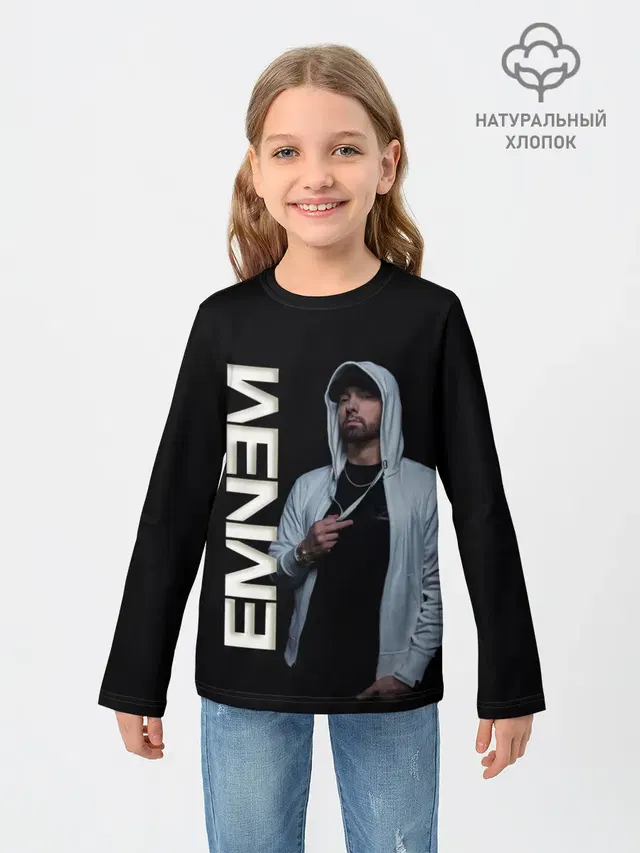 Детский лонгслив с принтом «Eminem»