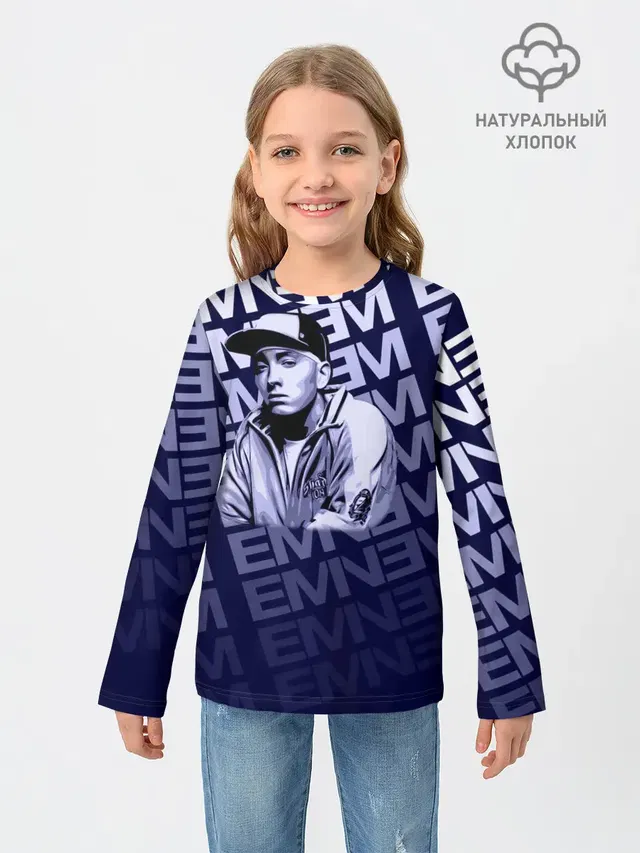 Детский лонгслив с принтом «Eminem»