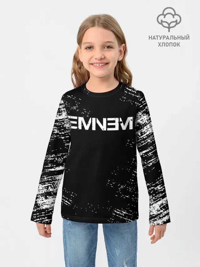 Детский лонгслив с принтом «Eminem»